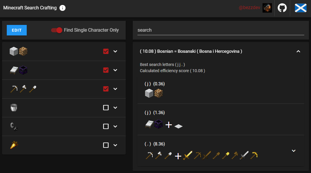 Search Crafting